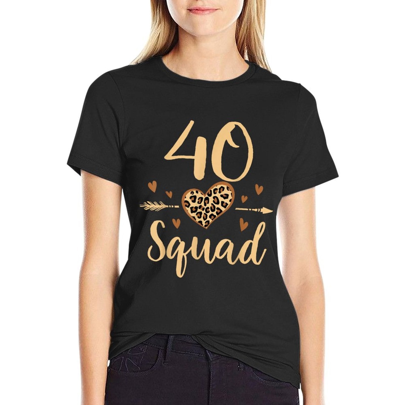 40 Year Old Birthday Squad Leopard 40th & Fabulous Party  Stretchy T-Shirt
