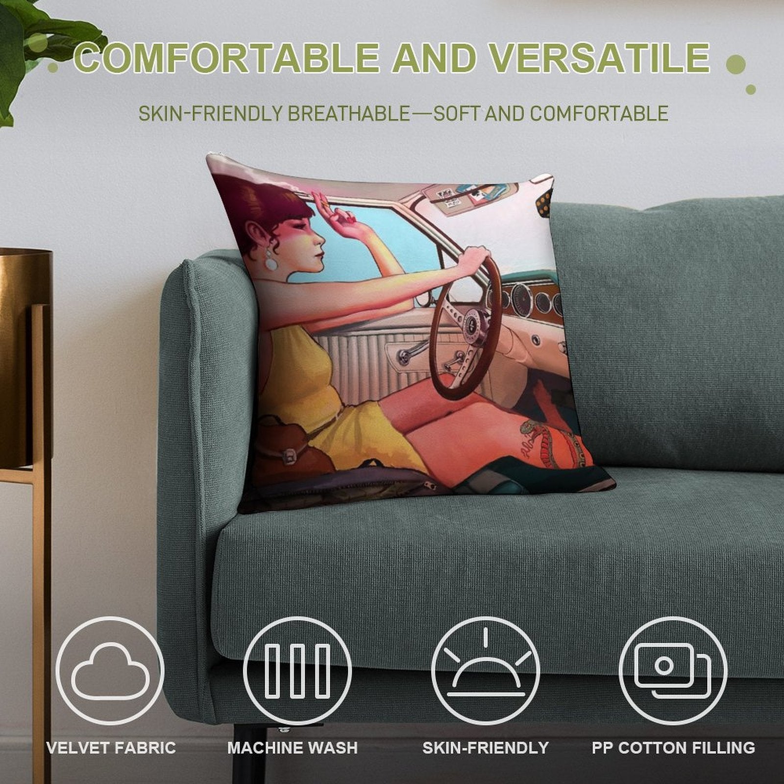 The Getaway Soft Decorative Cover Throw Pillow