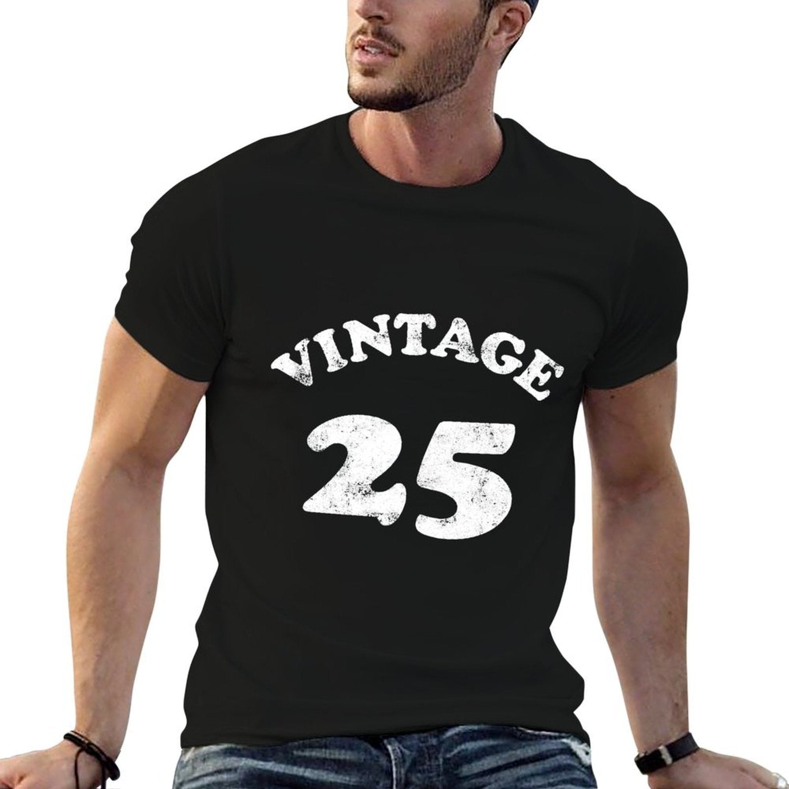 25 Year Old Birthday Sweatshirt Vintage 25th Birthday  Oversized Silhouette T-Shirt