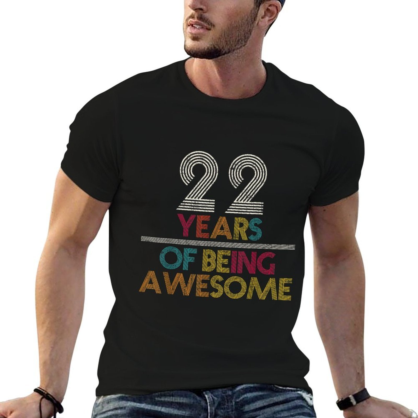 22 Years Of Being Awesome Gift 22 Years Old 22nd Birthday  Wrinkle-resistant T-Shirt