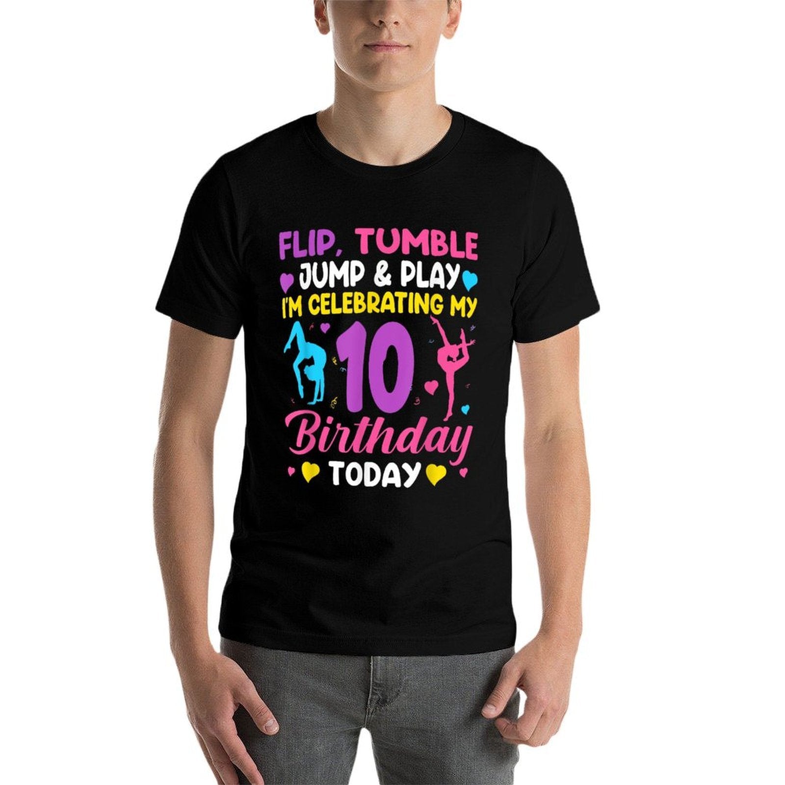 10th Birthday Gymnast Girl 10 Year Old Bday Gymnastics Party  Graphic-printed T-Shirt