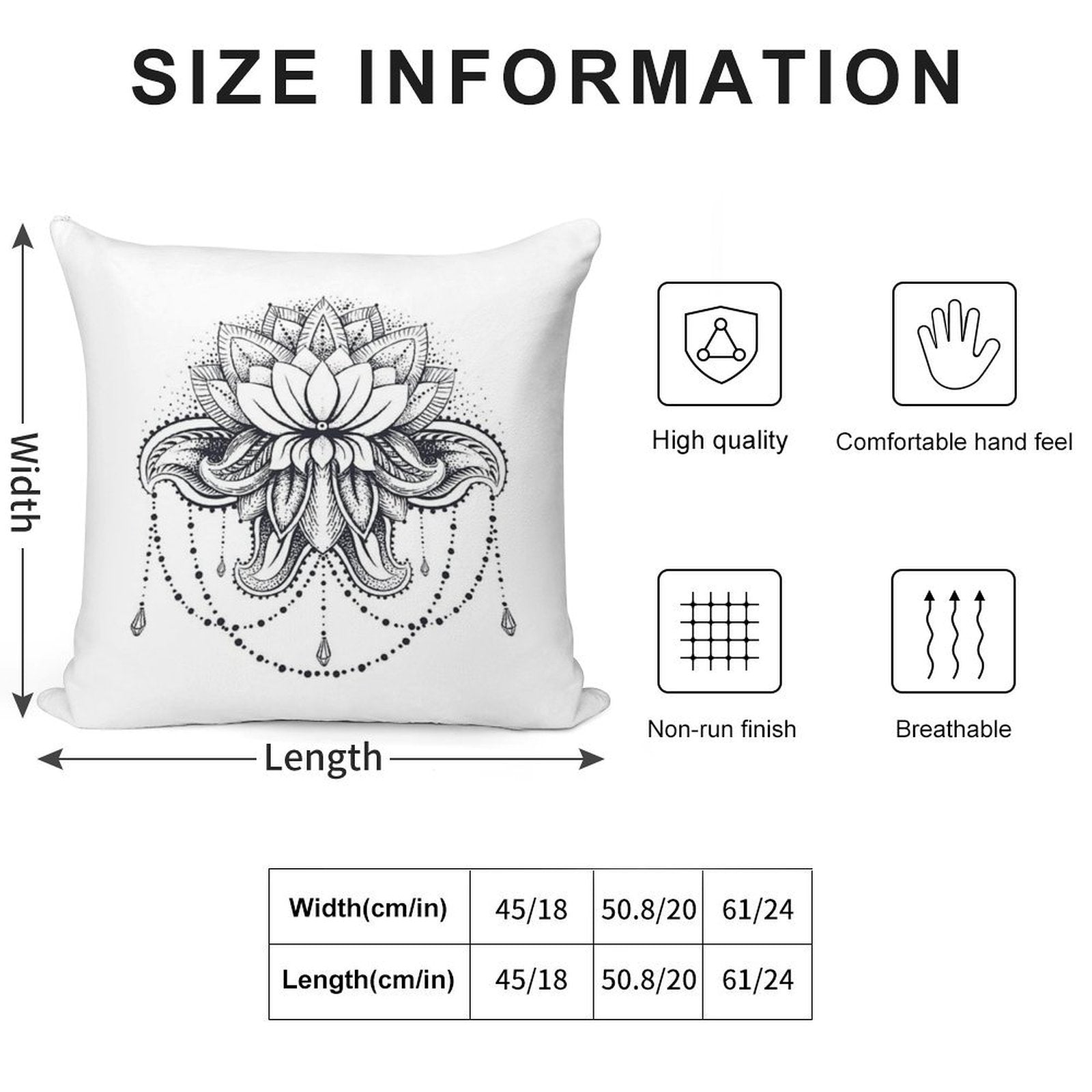 Ornamental Lotus Soft Warmth Comfort Throw Pillow