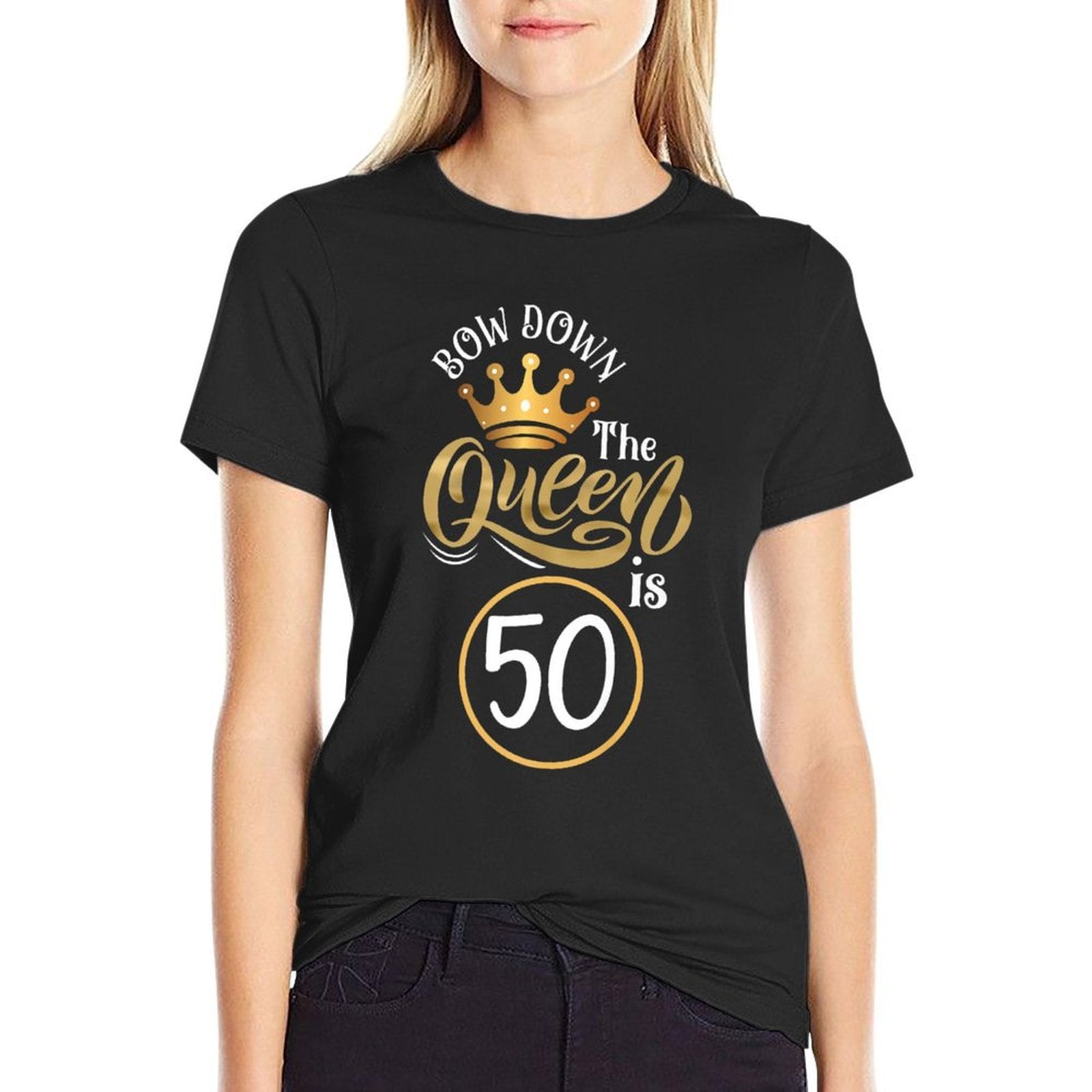 50th Birthday Bow Down The Queen Is 50 Years Funny Birthday Premium  Quick-drying T-Shirt