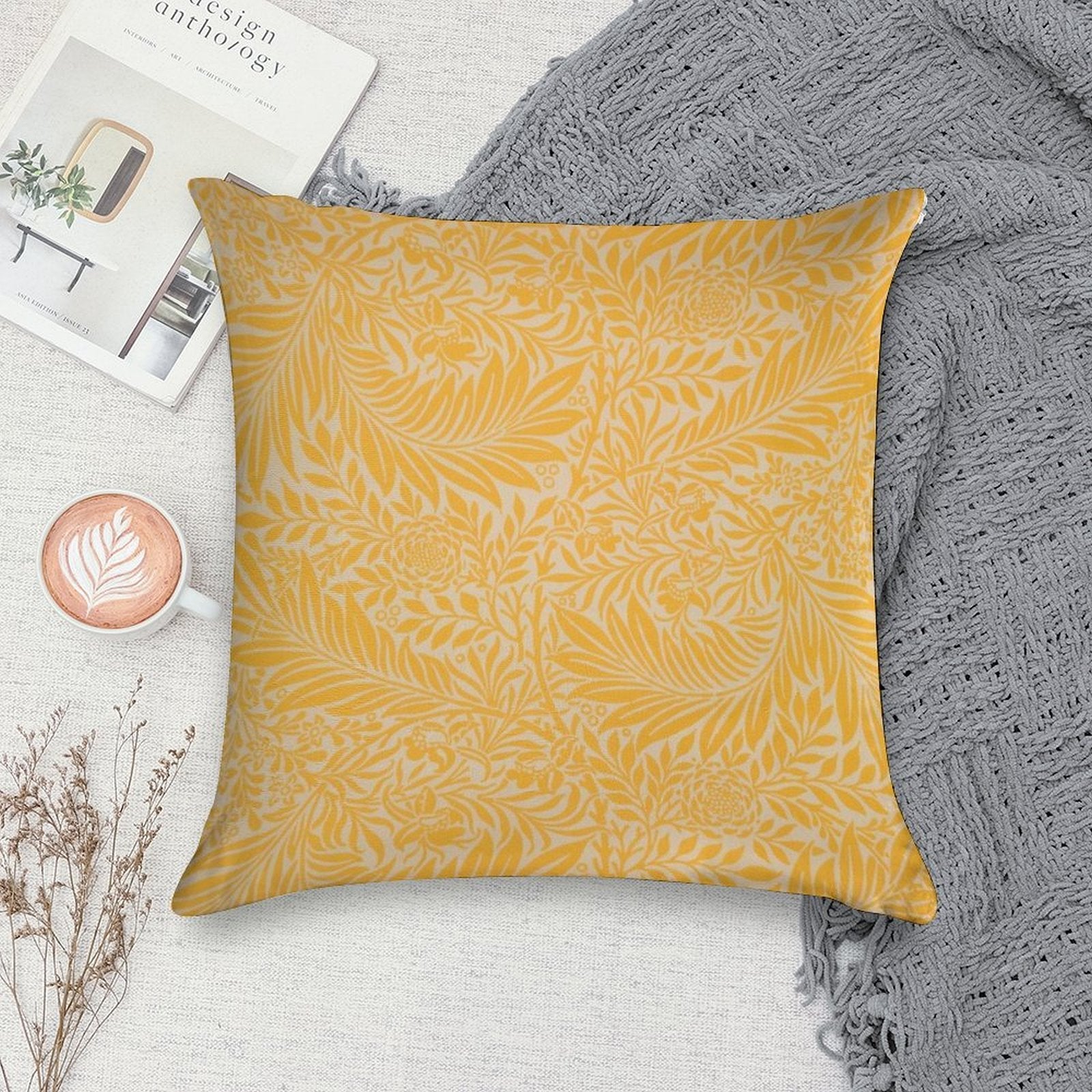 Yellow Larkspur Soft Warmth Comfort Throw Pillow