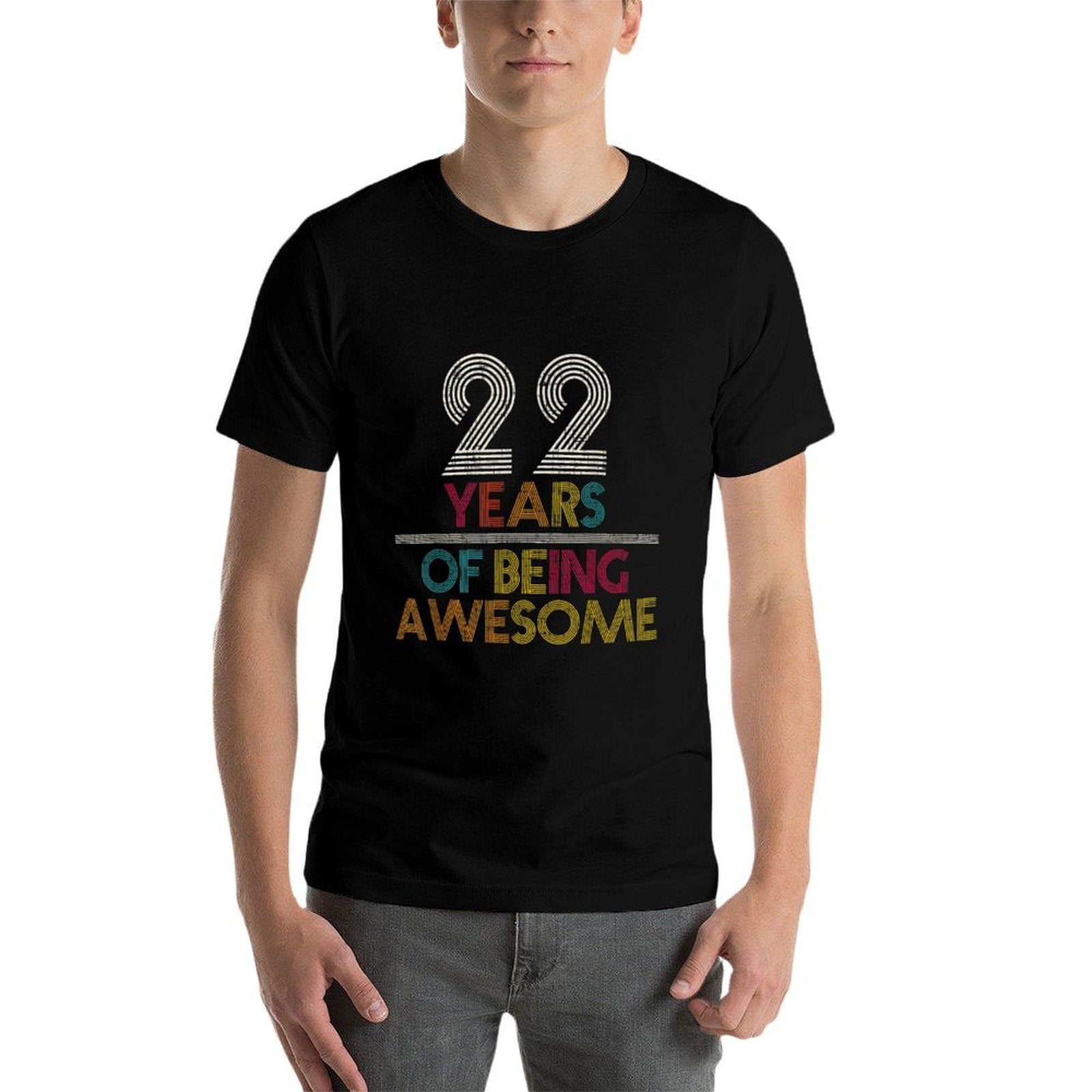 22 Years Of Being Awesome Gift 22 Years Old 22nd Birthday  Wrinkle-resistant T-Shirt