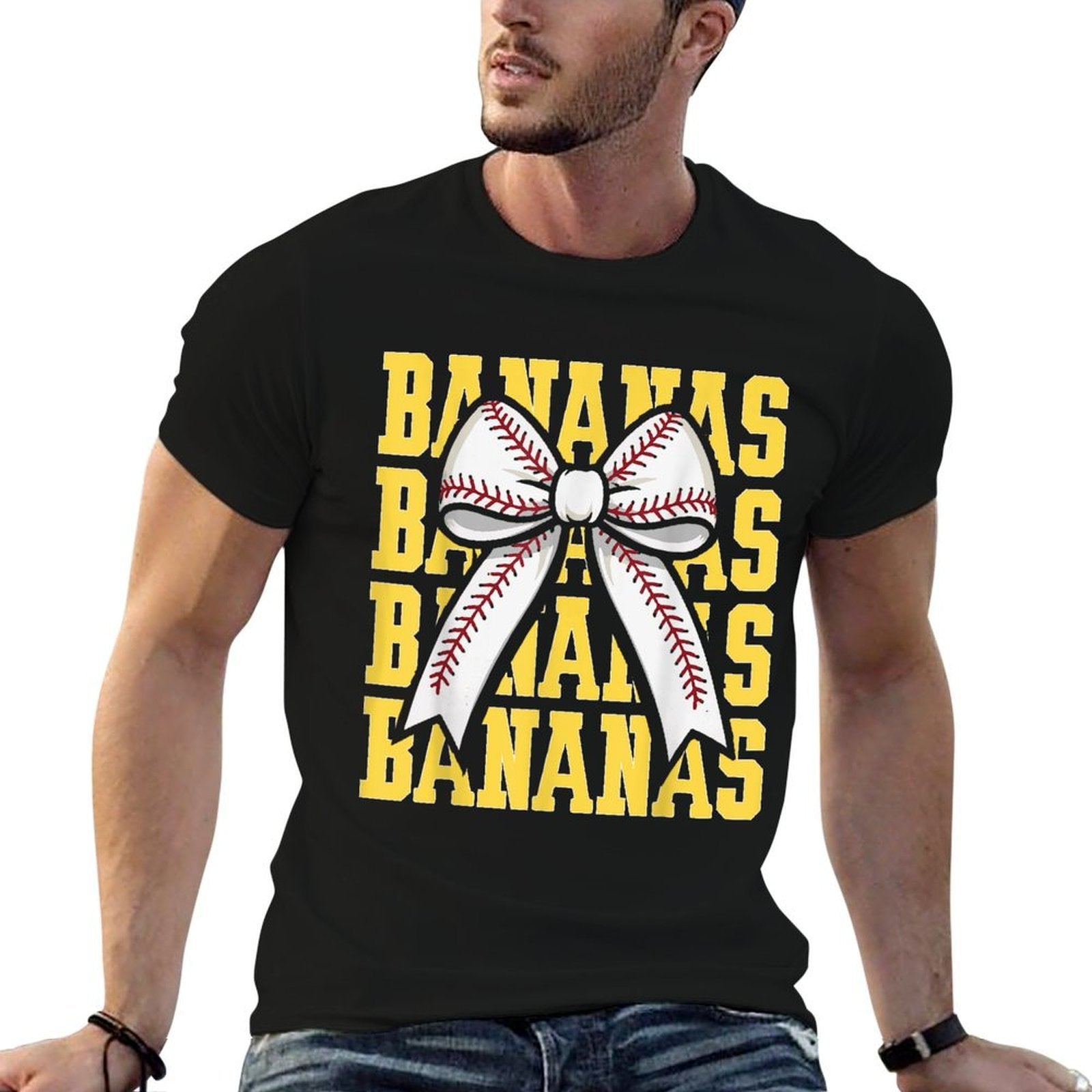 Retro Bananas Last Name Coquette Bow Women Girls Kids  Classic T-Shirt