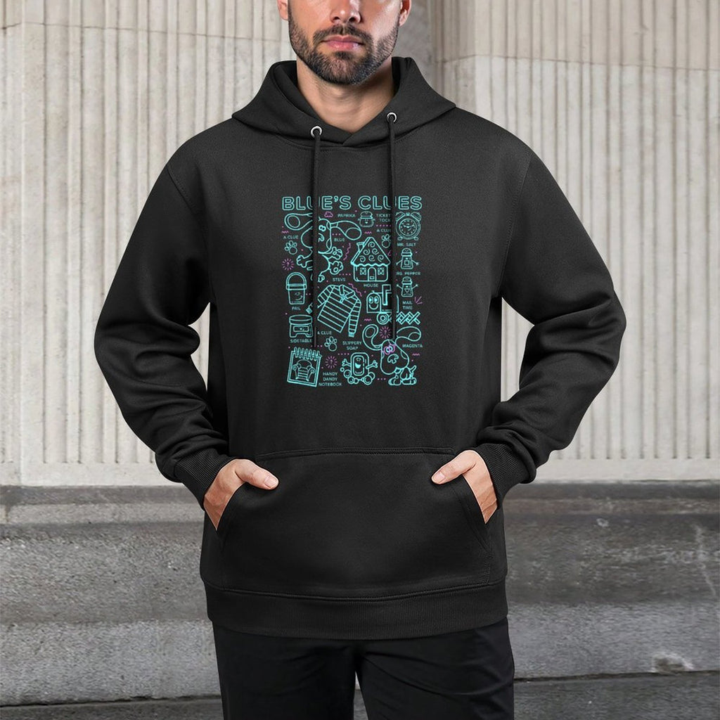 Blues Clues Group Shot Outline Collage Casual Wear Hoodie