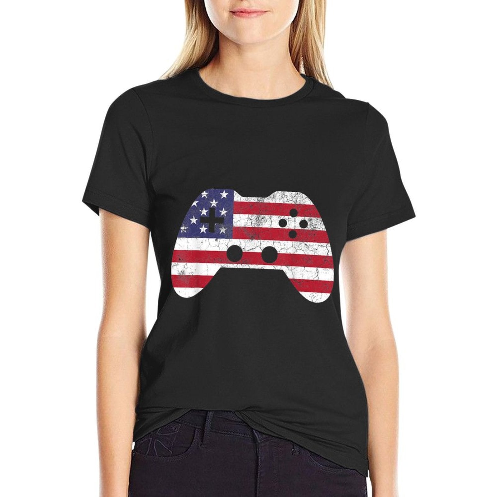 4th Of July T Video Game Gamer Kids Boys Men USA  Trendy Pattern T-Shirt