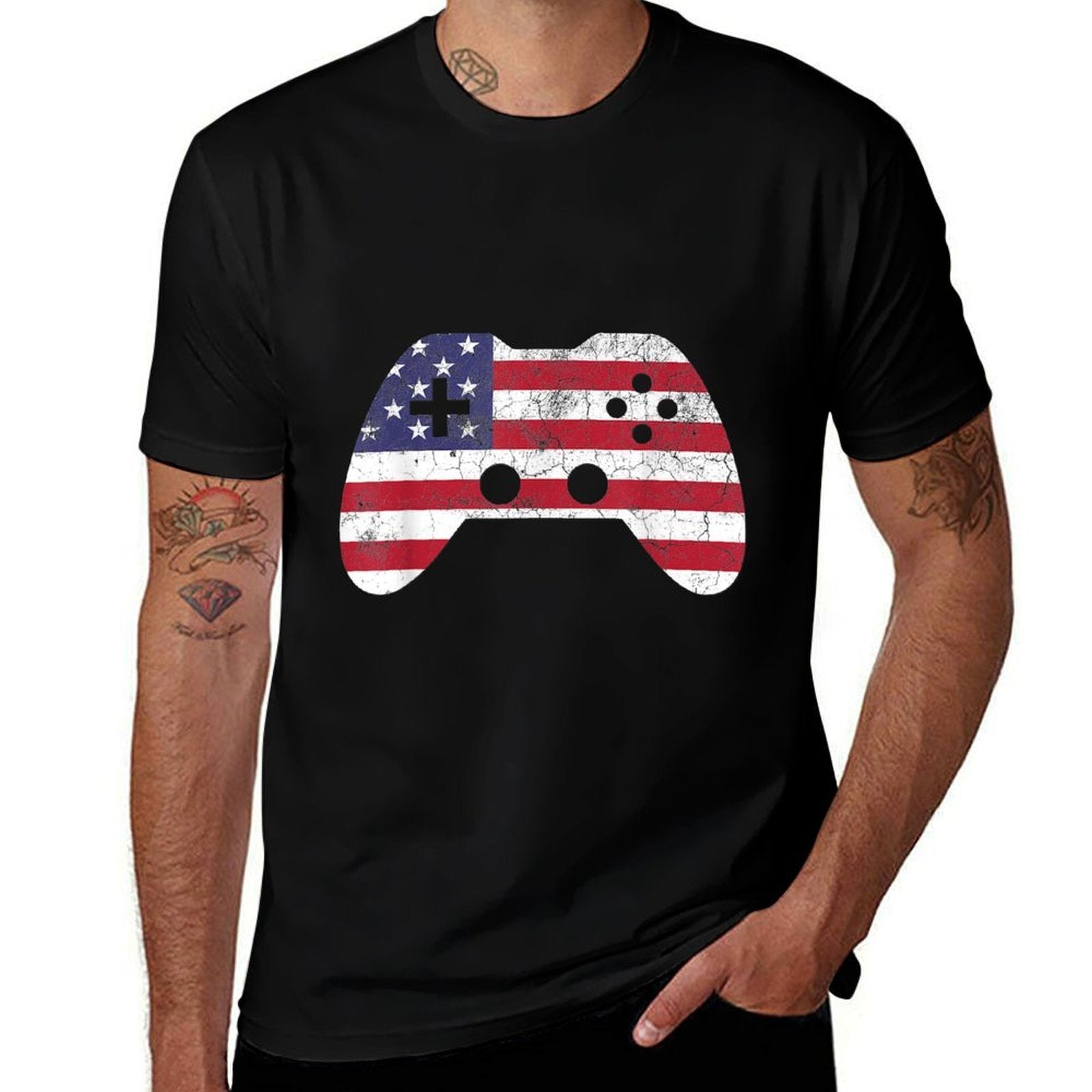 4th Of July T Video Game Gamer Kids Boys Men USA  Trendy Pattern T-Shirt