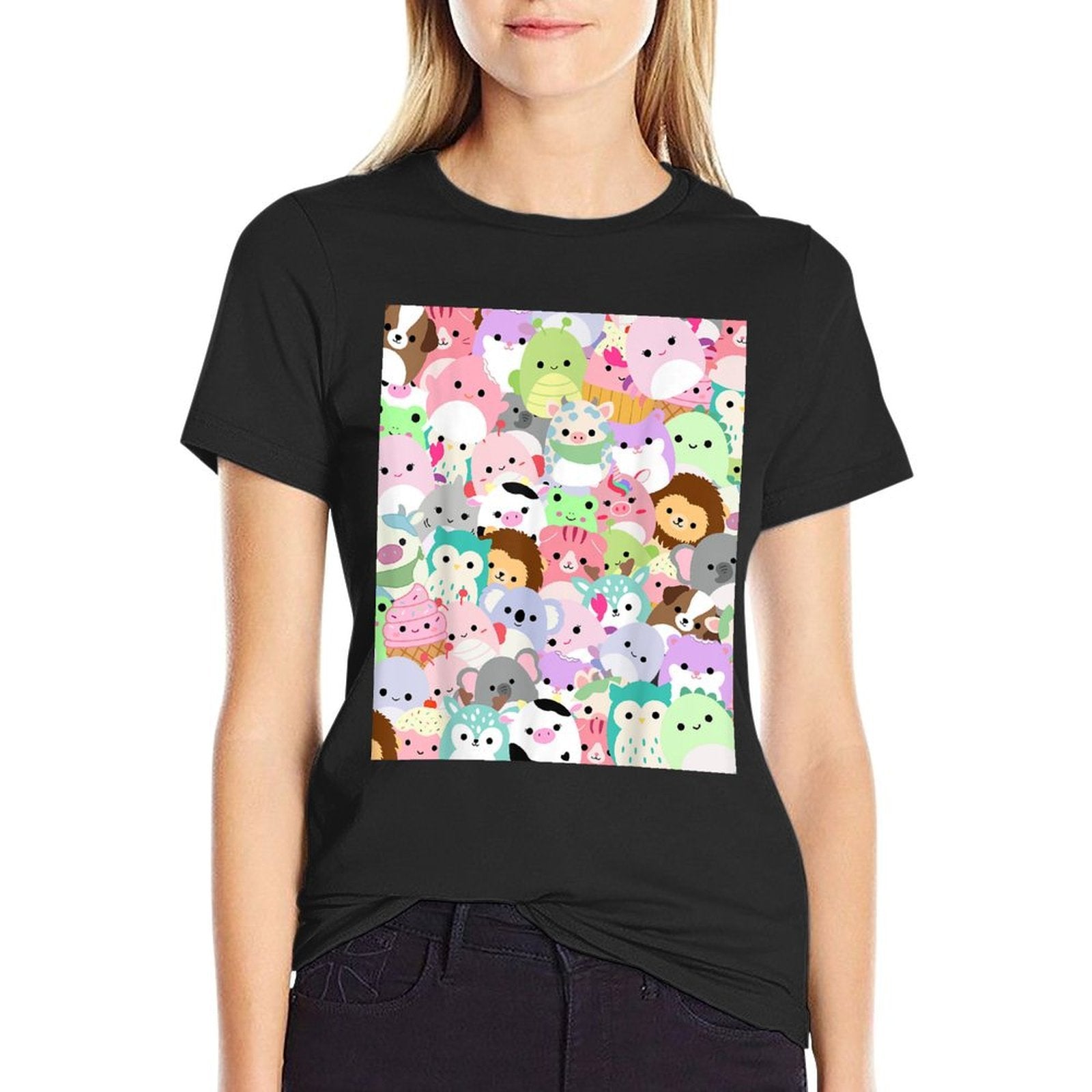 Squish Squad Mallow Great Gifts Cute for Family Kids Woman  Trendy Pattern T-Shirt