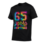 65th Birthday Tie Dye 65 Years Old Fantastic Men  Easy-care T-Shirt