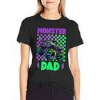 Monster Truck Dad Of Birthday Boy Family Matching Party  Rolled Sleeves T-Shirt