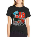 Sound The Alarm I'm 50 Fire Engine Firefighter 50th Birthday  Versatile T-Shirt