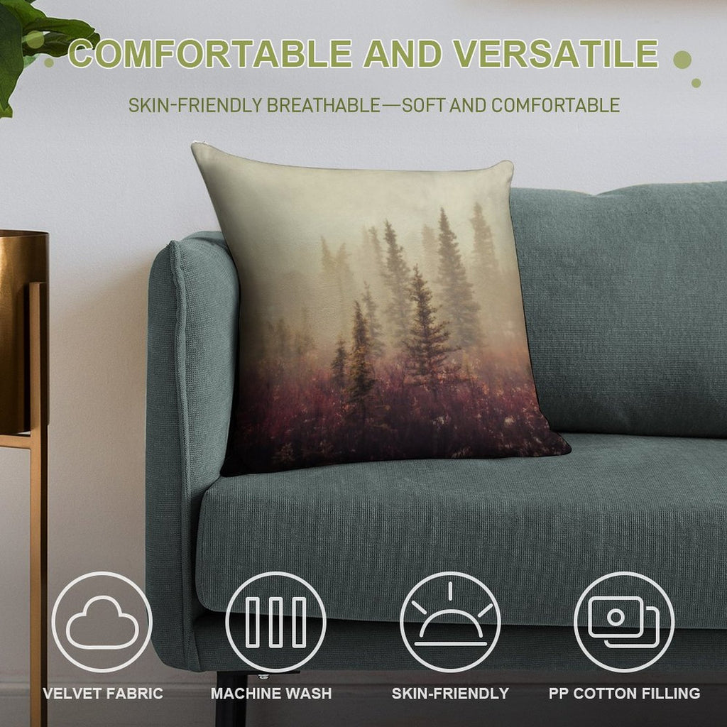 Wander in The Fog Soft Gift Ready Throw Pillow