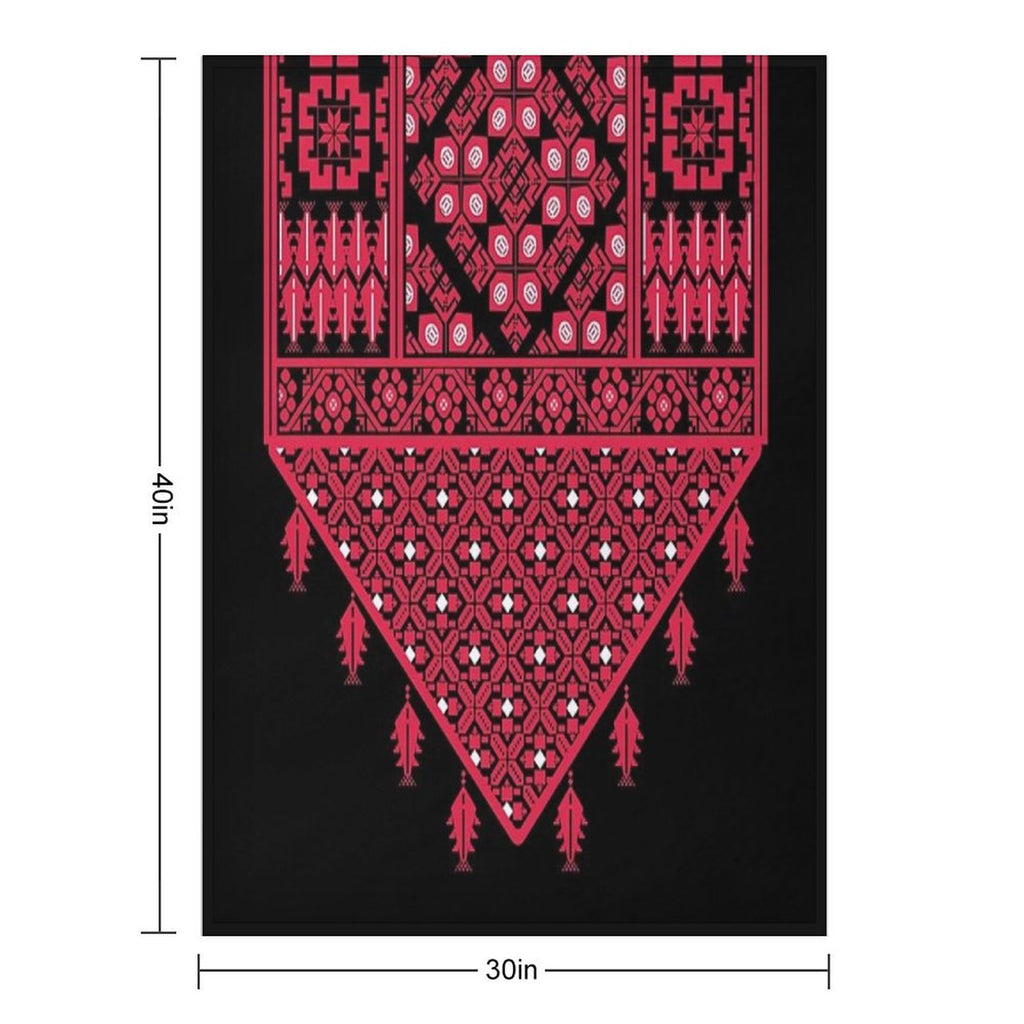 Palestinian Tatreez Cross Stitch Embroidery Art Design Arabic #7 Wrinkle-free Throw Blanket