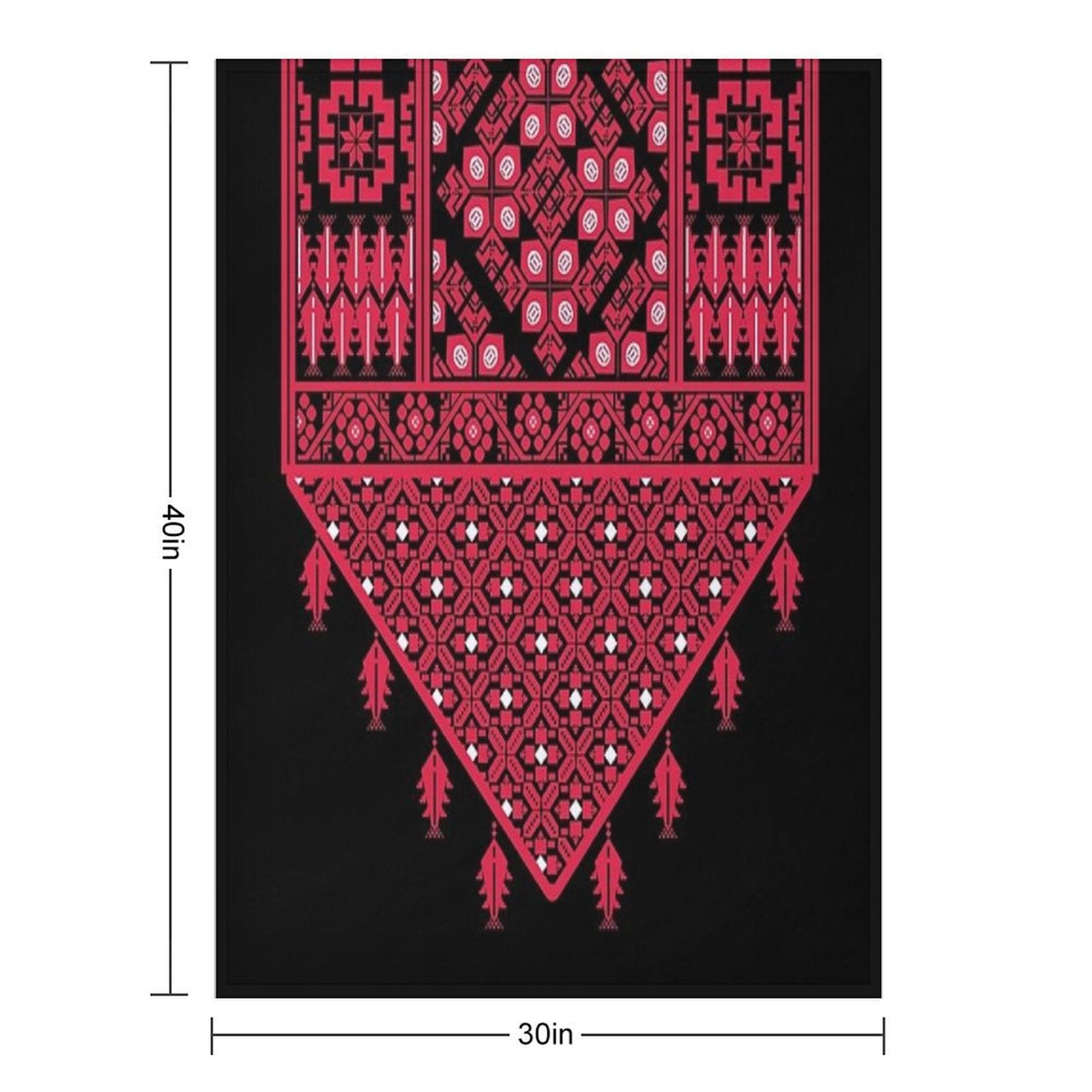 Palestinian Tatreez Cross Stitch Embroidery Art Design Arabic #7 Wrinkle-free Throw Blanket