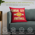 Kansas City Football Soft Fade-Resistant Throw Pillow