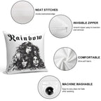 Rainbow Black Skets Soft Reinforced Edging Throw Pillow