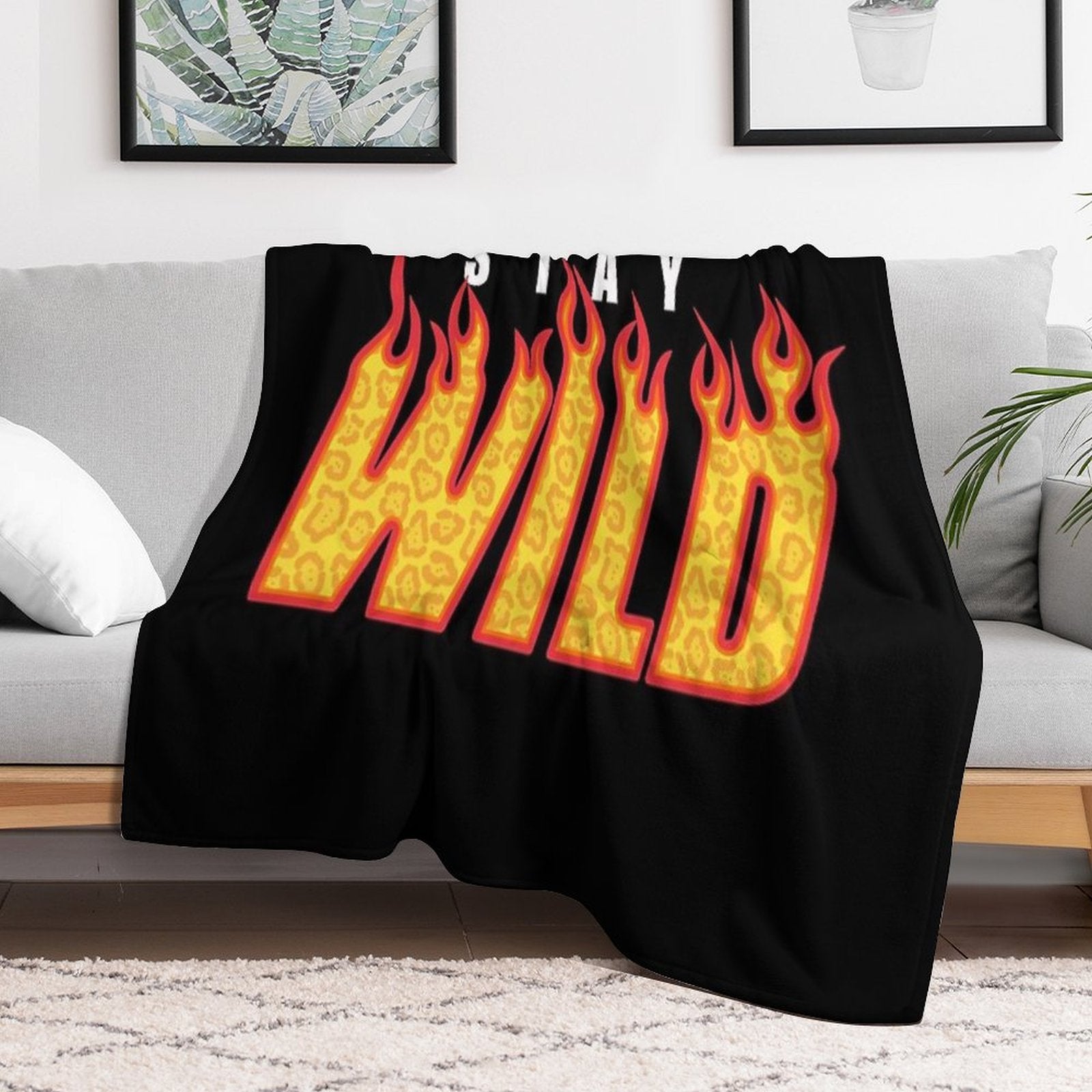 Stay Wild Fire Ben Azelart Lightweight Throw Blanket