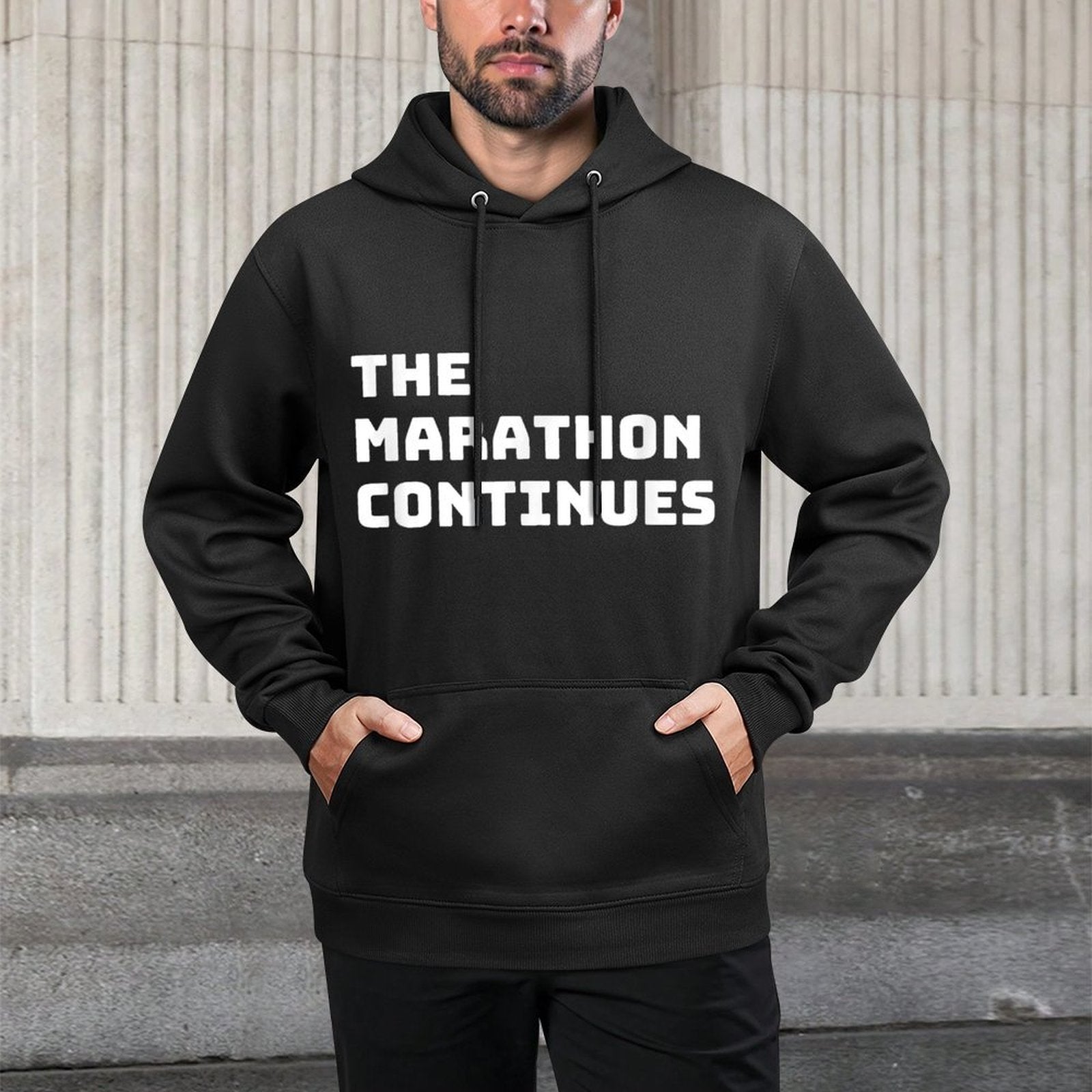 The Marathon Continues Funny Saying Quote Customizable Surface Hoodie