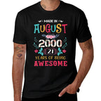 Funny Awesome August 2000 Vintage 21st Birthday  Wrinkle-resistant T-Shirt