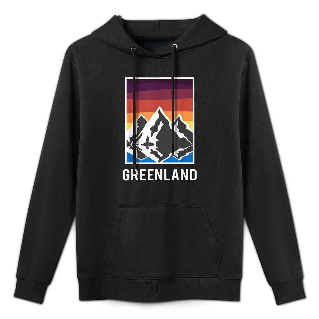 Greenland Grnland Grnland Fans Geschenk Unisex-Adults Black Modern Collarless Crew Neck Kangaroo Pocket Hoodie
