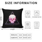 Skull in Triangle on Black Soft Warmth Comfort Throw Pillow