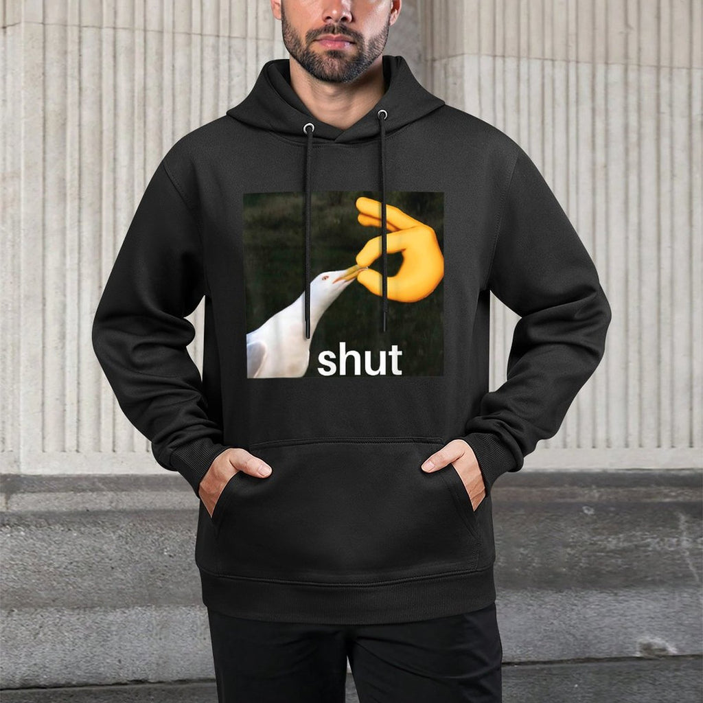 Shut Seagull Meme Bird Shut Meme Breathable Fabric Hoodie
