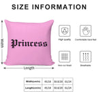 Old-English Princess (pink Background, Dark Pink Shadow, Black Lettering) Soft Washable Throw Pillow