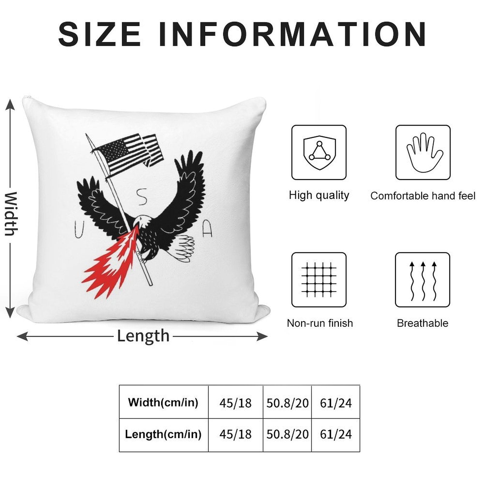 FIRE BREATHING BALD EAGLE OF PATRIOTISM Soft Gift Ready Throw Pillow