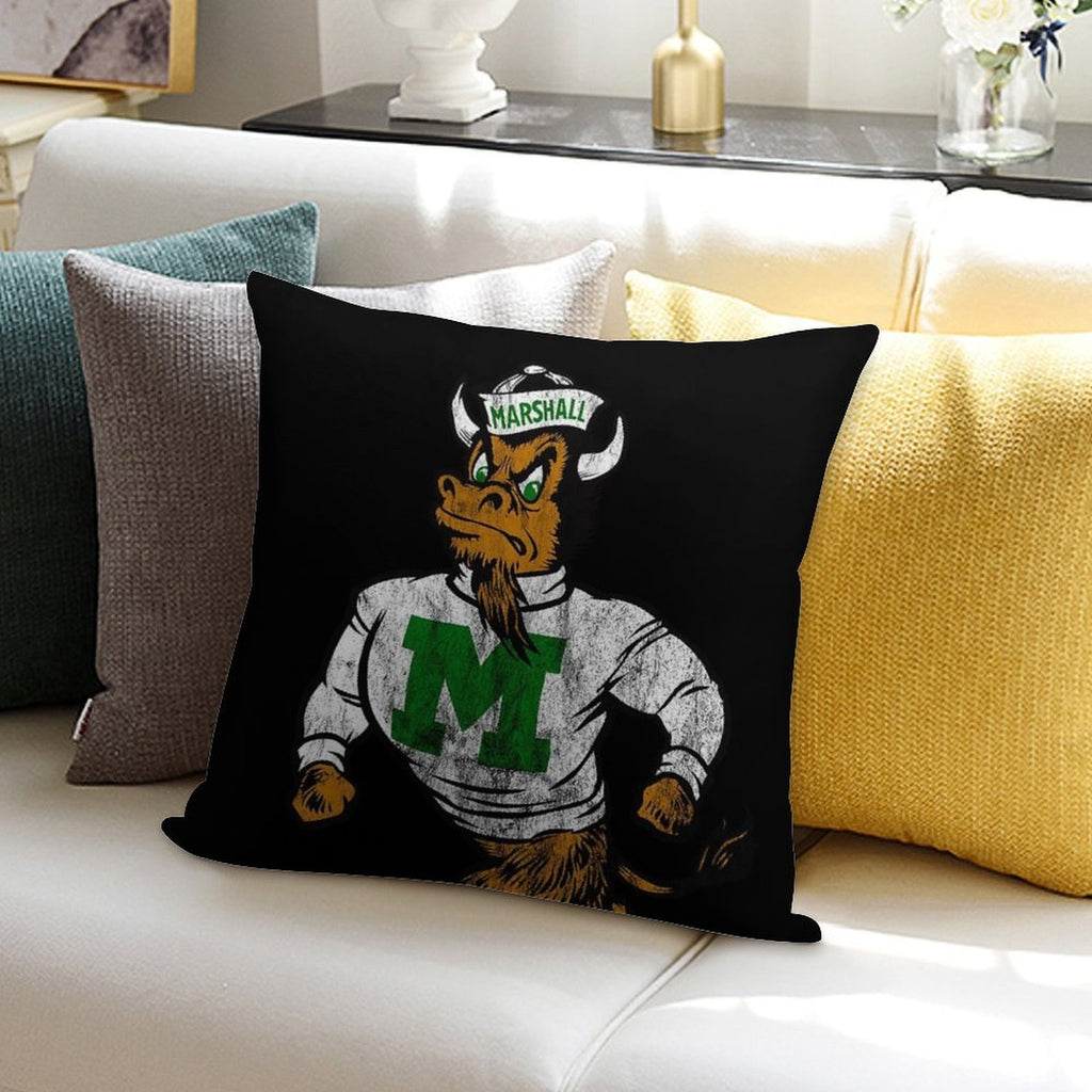 Vintage Marshall U. Retro Mascot Logo - Distressed Version Marco Soft Gift Ready Throw Pillow