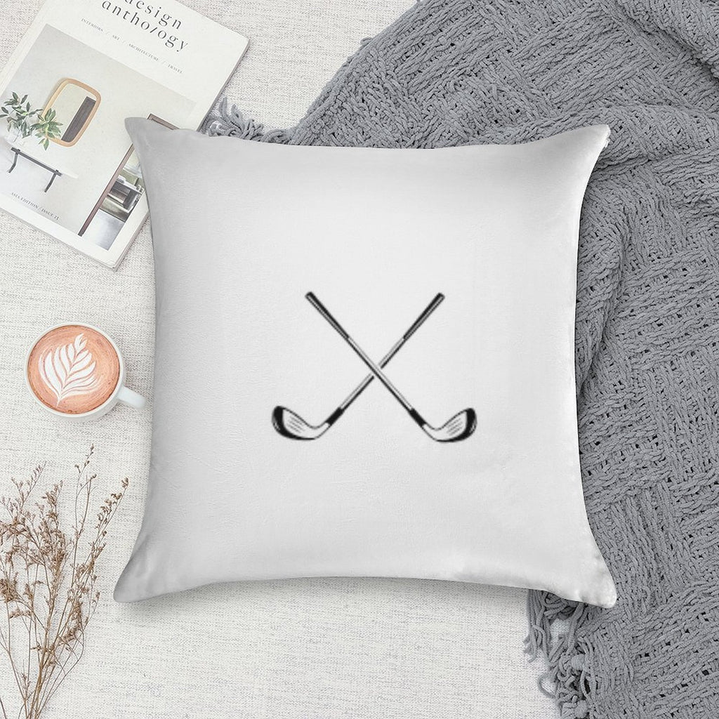 Crossed Golf Clubs Logo Soft Skin-Friendly Throw Pillow