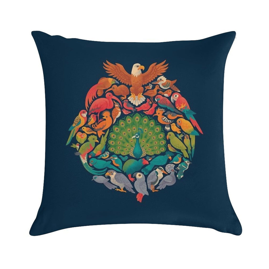 Aerial Rainbow  Blue Soft Short Plush Fabric Throw Pillow