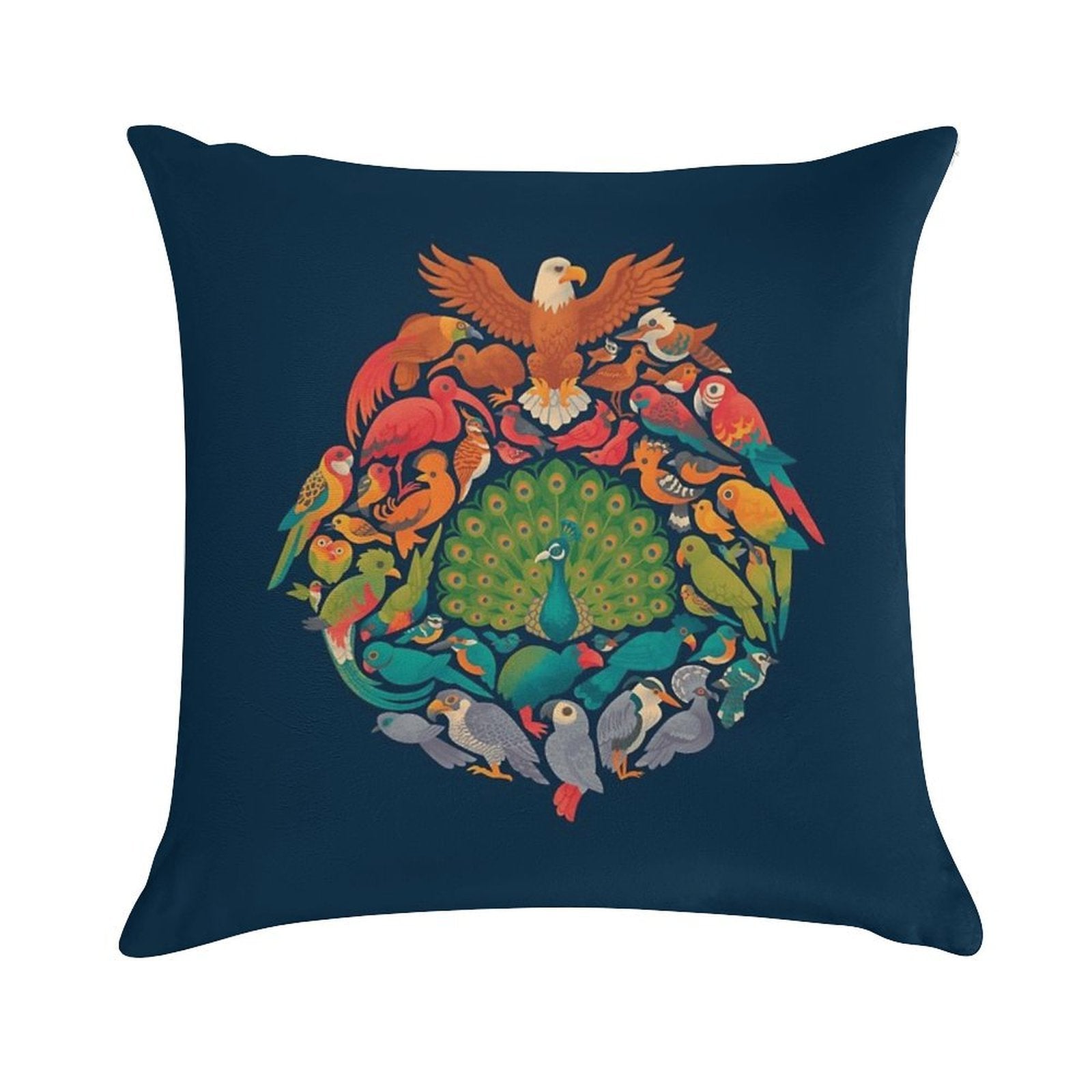 Aerial Rainbow  Blue Soft Short Plush Fabric Throw Pillow