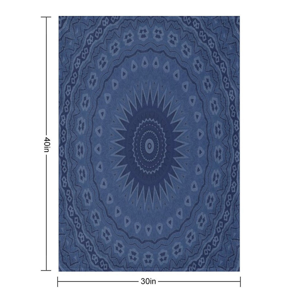 Denim Blue Mandala Multi-functional Throw Blanket