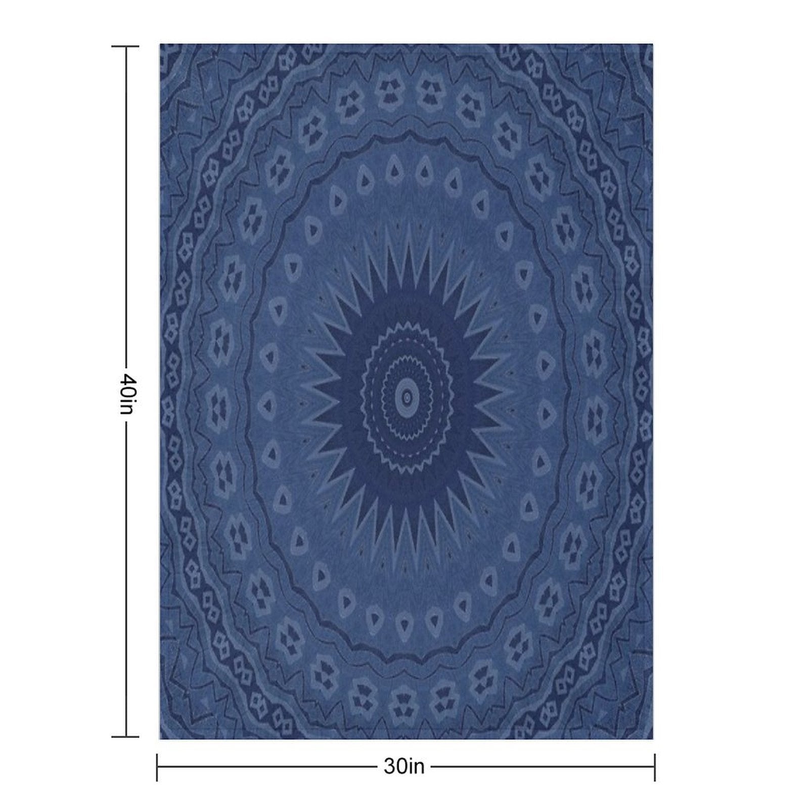 Denim Blue Mandala Multi-functional Throw Blanket