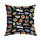 Theme Park Attraction Collage Soft Ultra-Soft Texture Throw Pillow