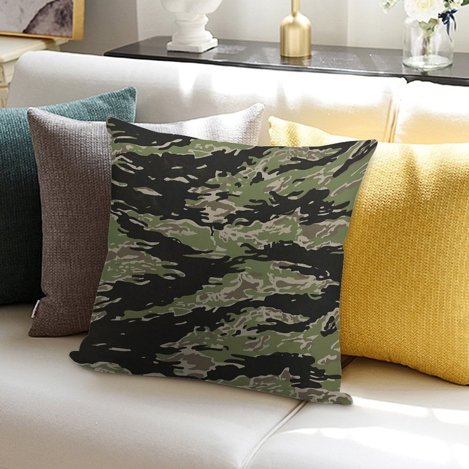 Overgrown Tiger Camo Soft Ultra-Soft Texture Throw Pillow