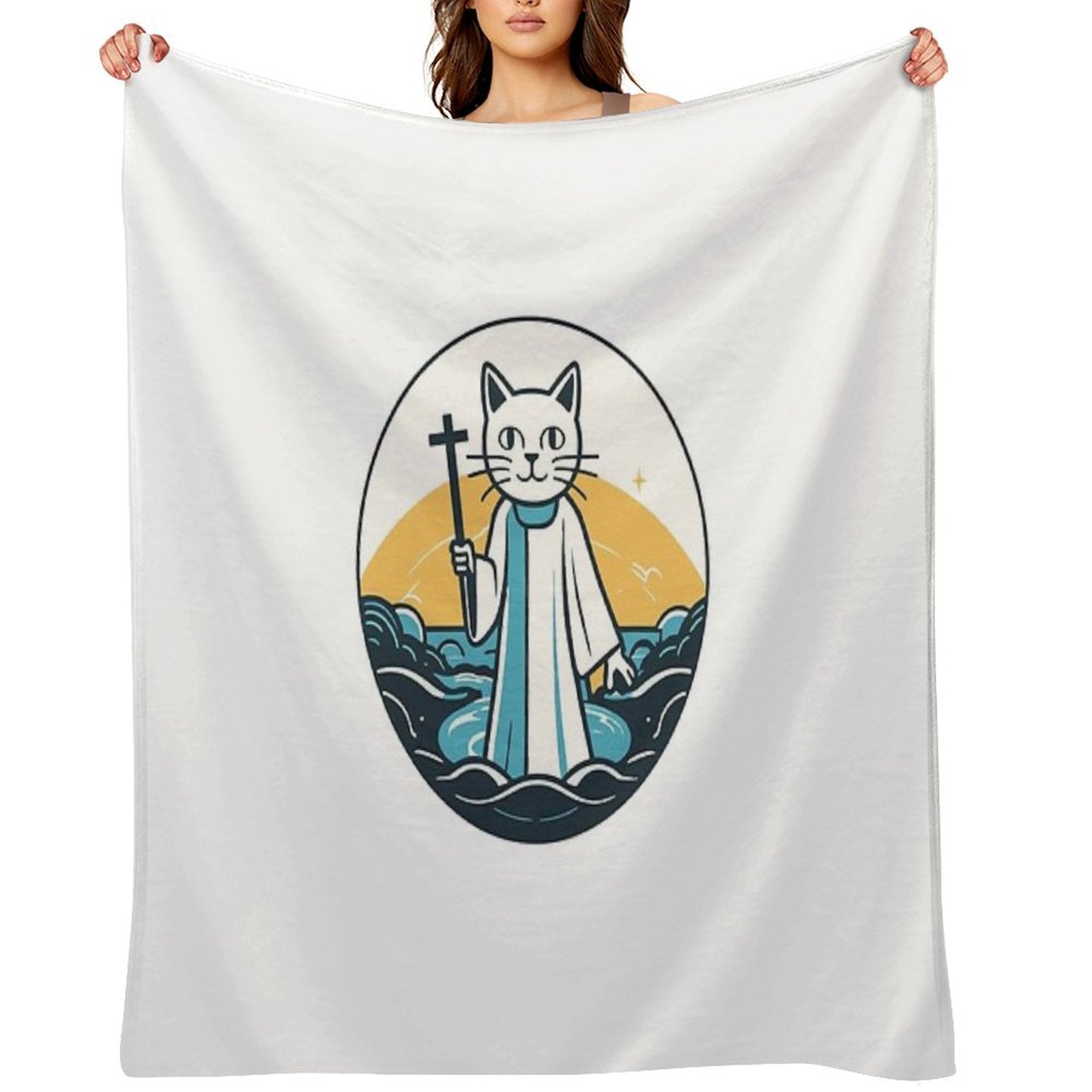 Jesus Kitten, Jesus Is Savior Cat Quick-dry Throw Blanket