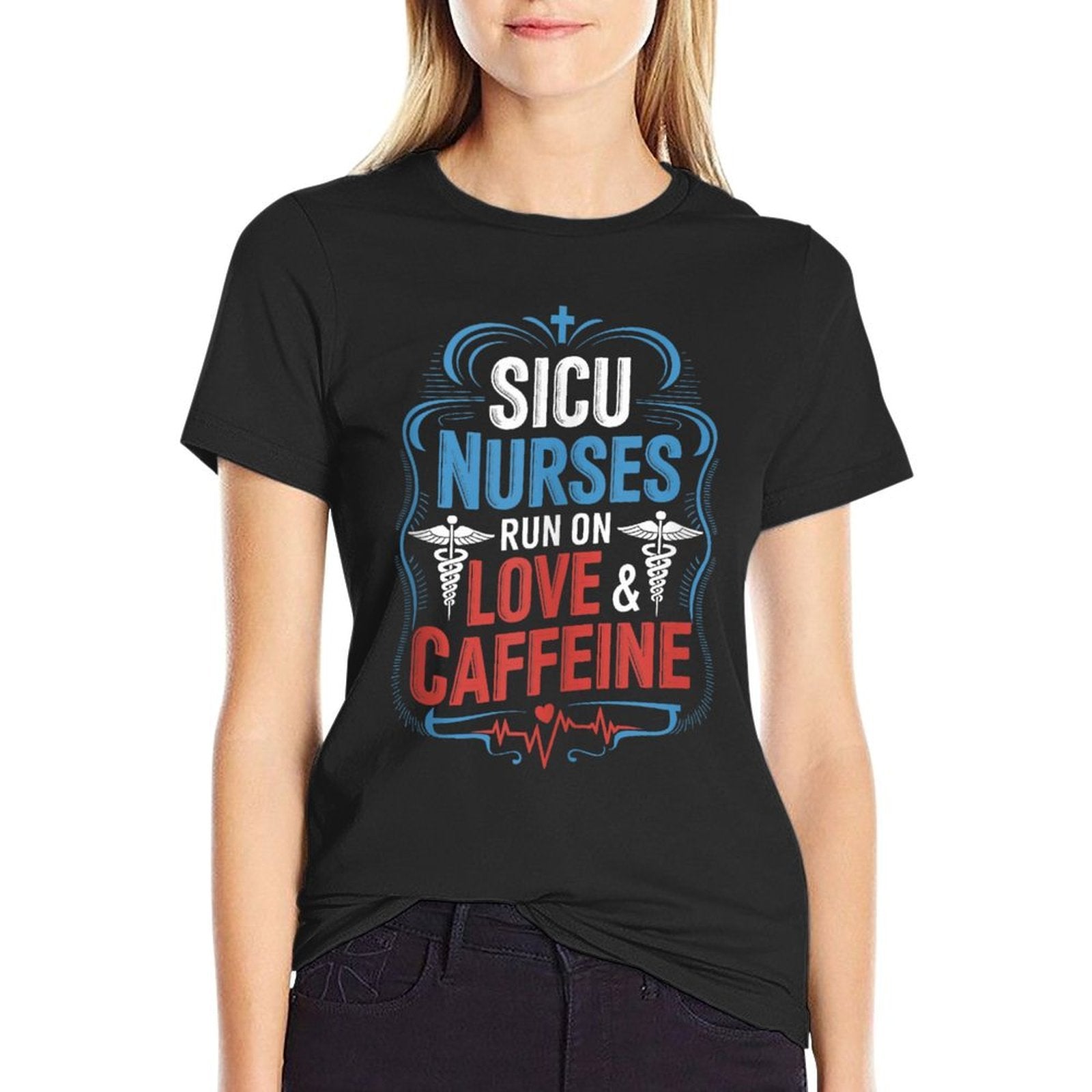 Medical SICU Nurse Design for Surgical Intensive Care Unit  High-quality Stitching T-Shirt