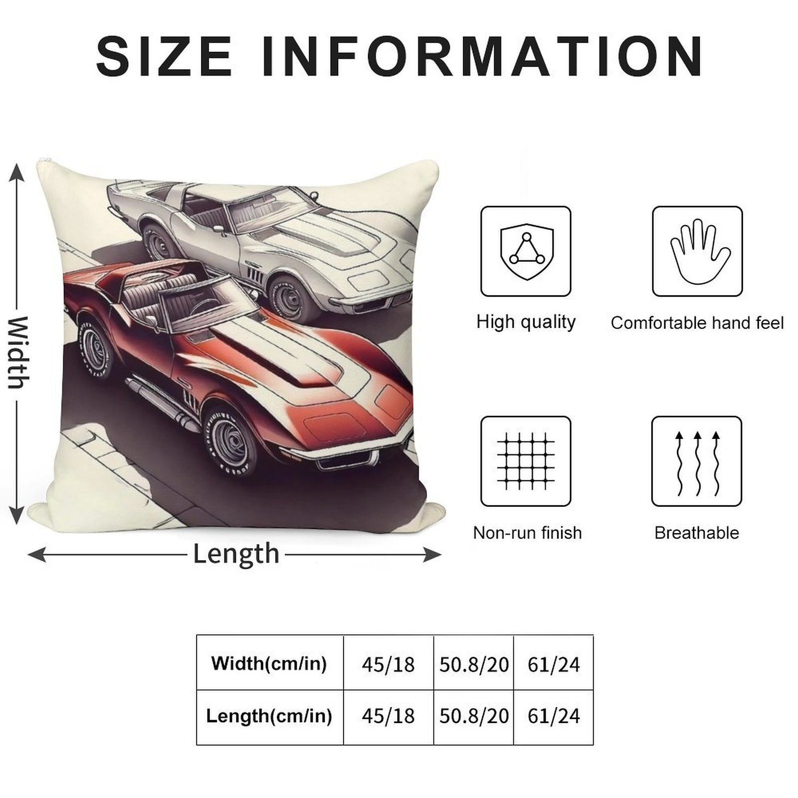 Classic Cruisers A Tale of Two Corvettes Soft Warmth Comfort Throw Pillow
