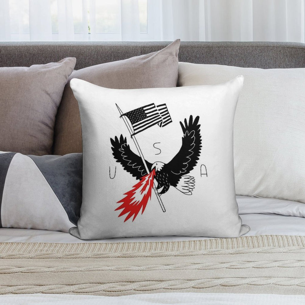 FIRE BREATHING BALD EAGLE OF PATRIOTISM Soft Gift Ready Throw Pillow