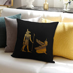 Anubis And Ma’at Soft High-Density Material Throw Pillow