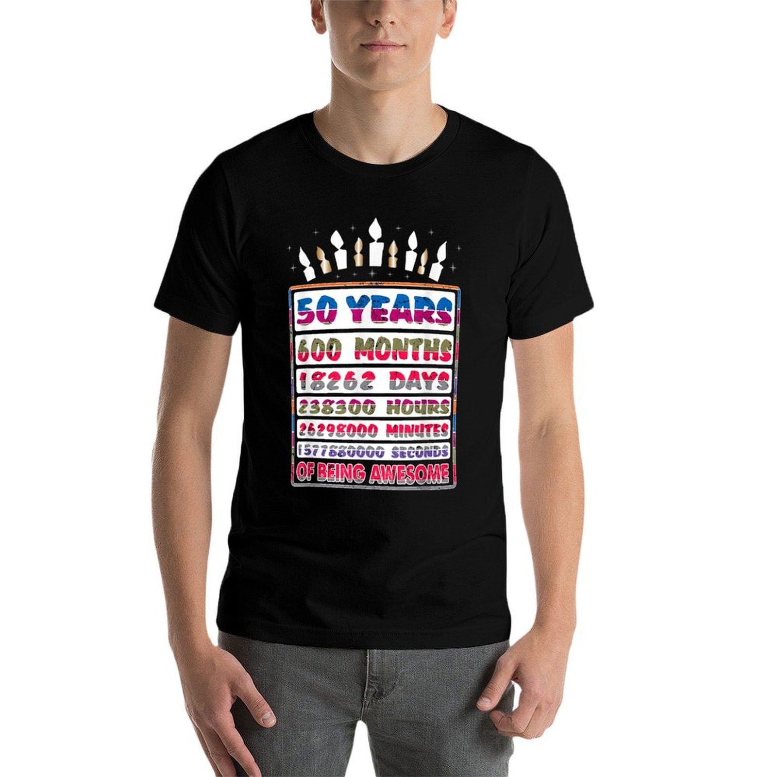 50 Years Old 600 Months Since 1970 50th Birthday Gift Candle  Vintage-inspired T-Shirt
