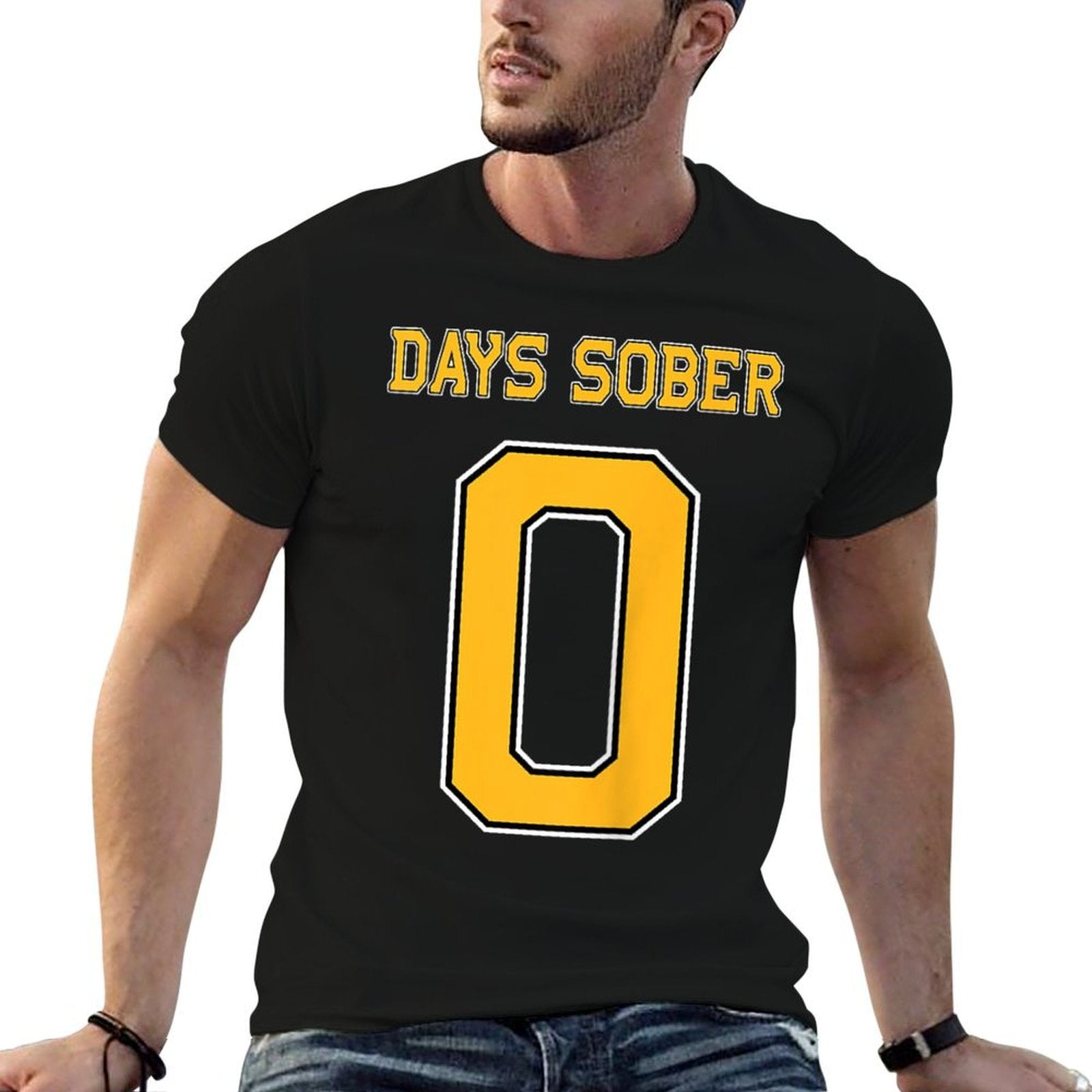 0 DAYS SOBER Jersey Hockey Football Funny Drinking  Trendy Pattern T-Shirt