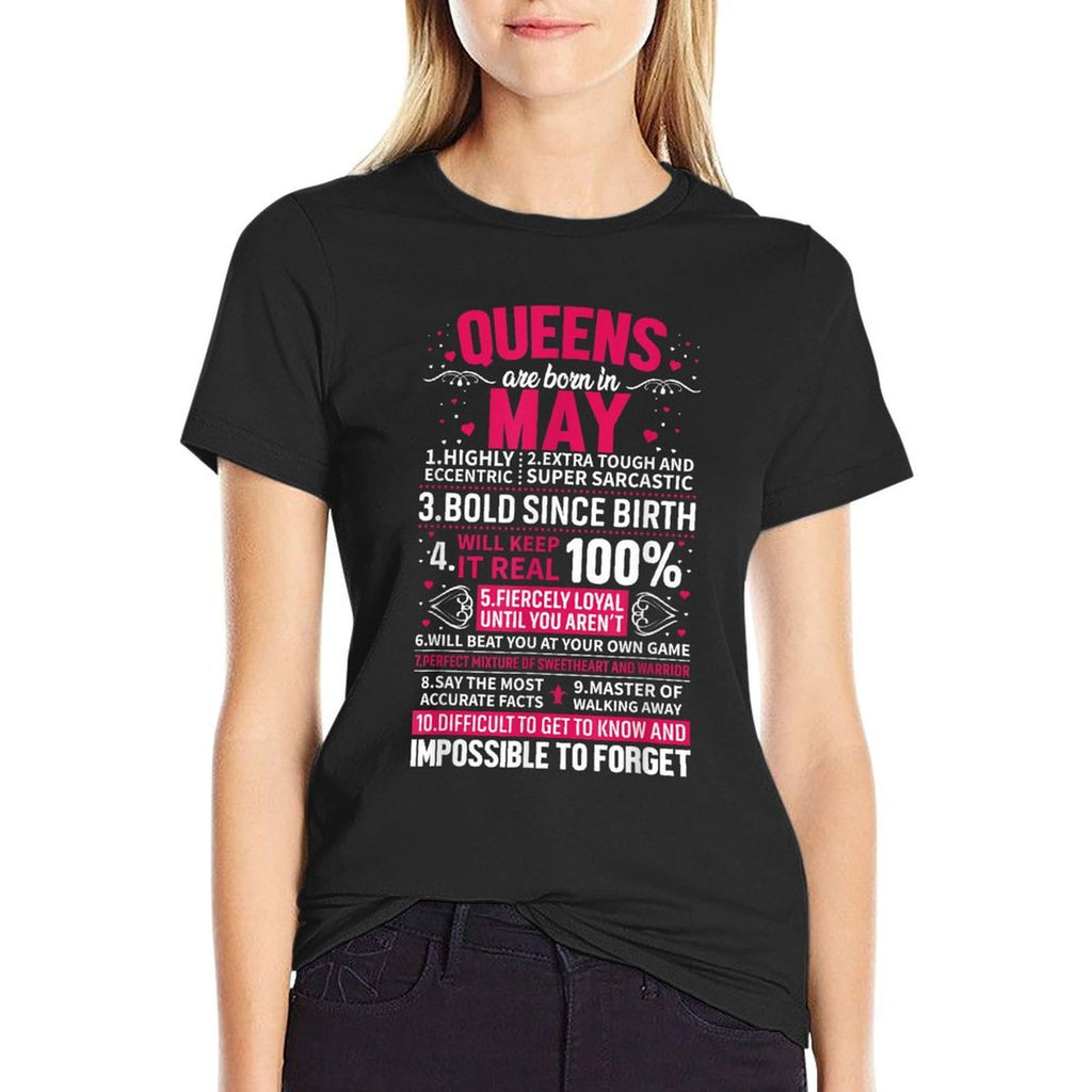 Queens Are Born in May  Summer-ready Fabric T-Shirt