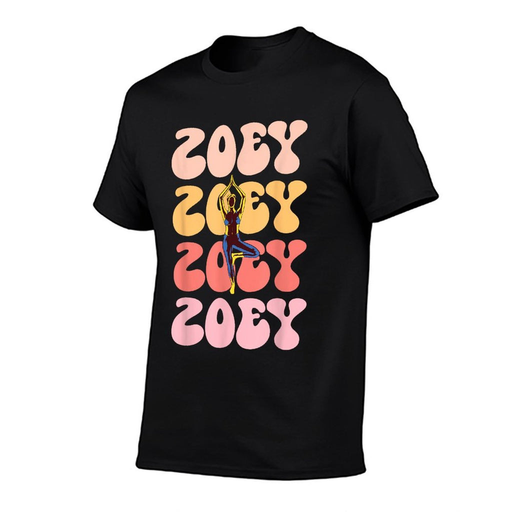 Zoey Retro Name Yoga Hobby  Soft T-Shirt