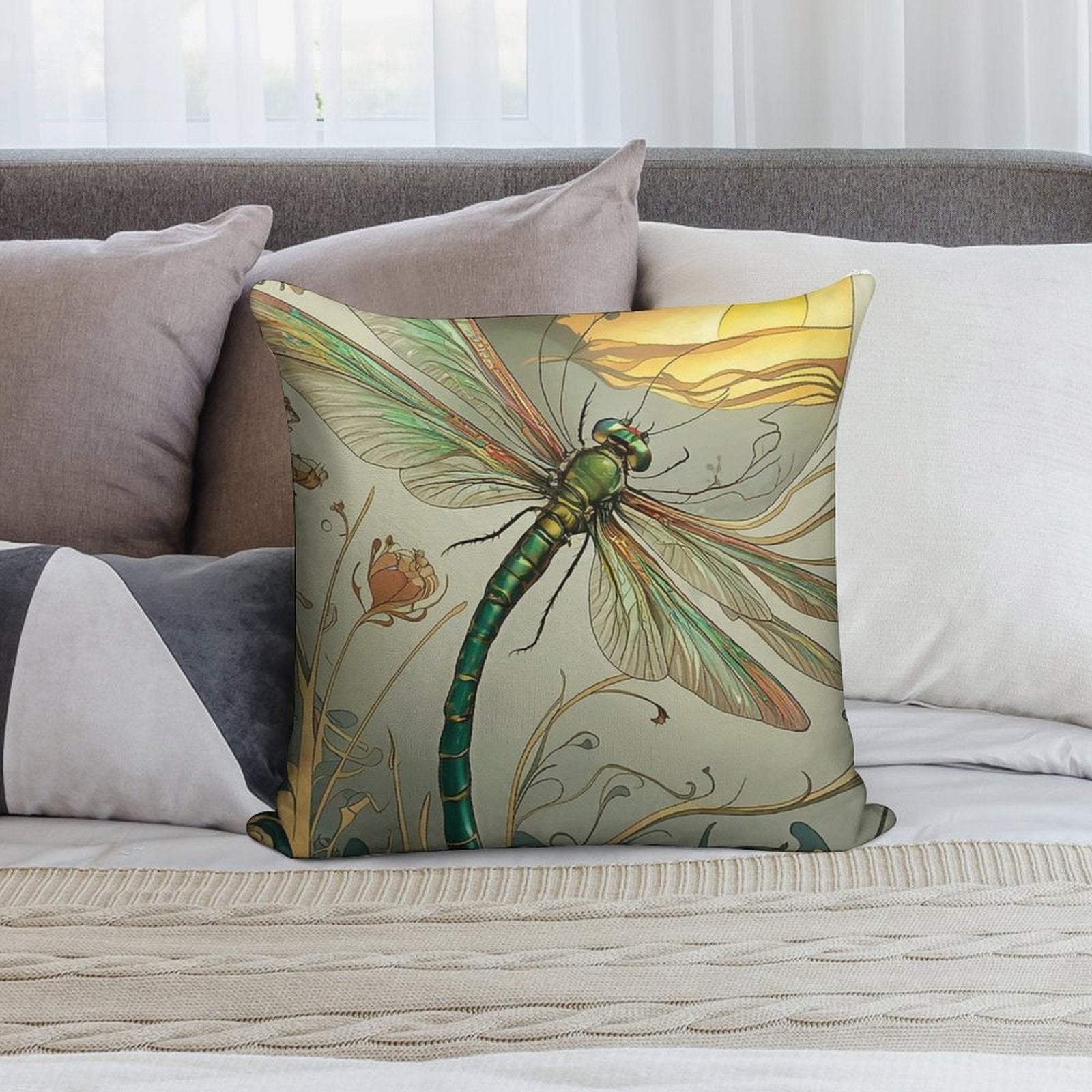 Dragonfly Dreams Soft Luxury Feel Throw Pillow