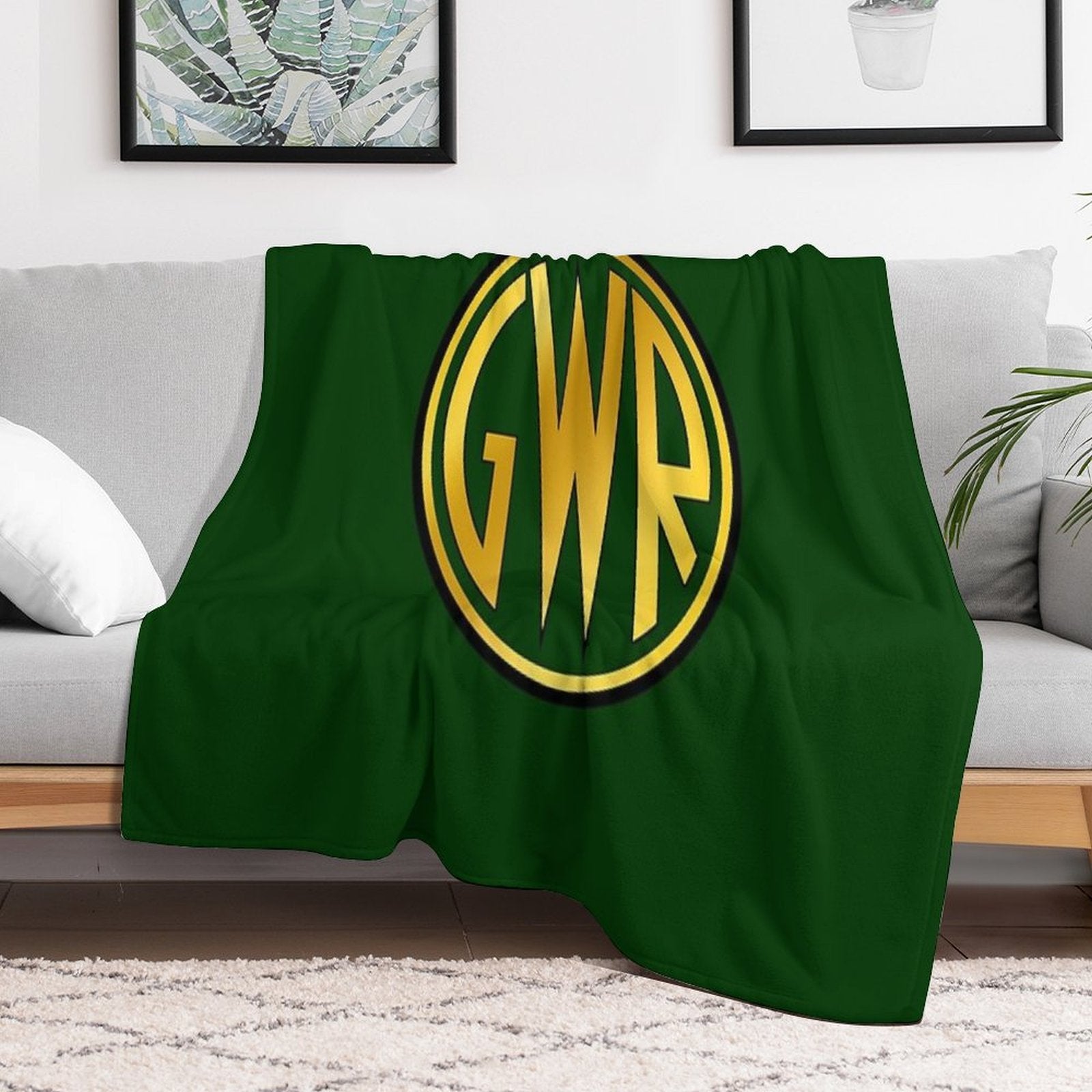 GWR Roundel Or Shirt Button (1934- 1942) Shrink-resistant Throw Blanket