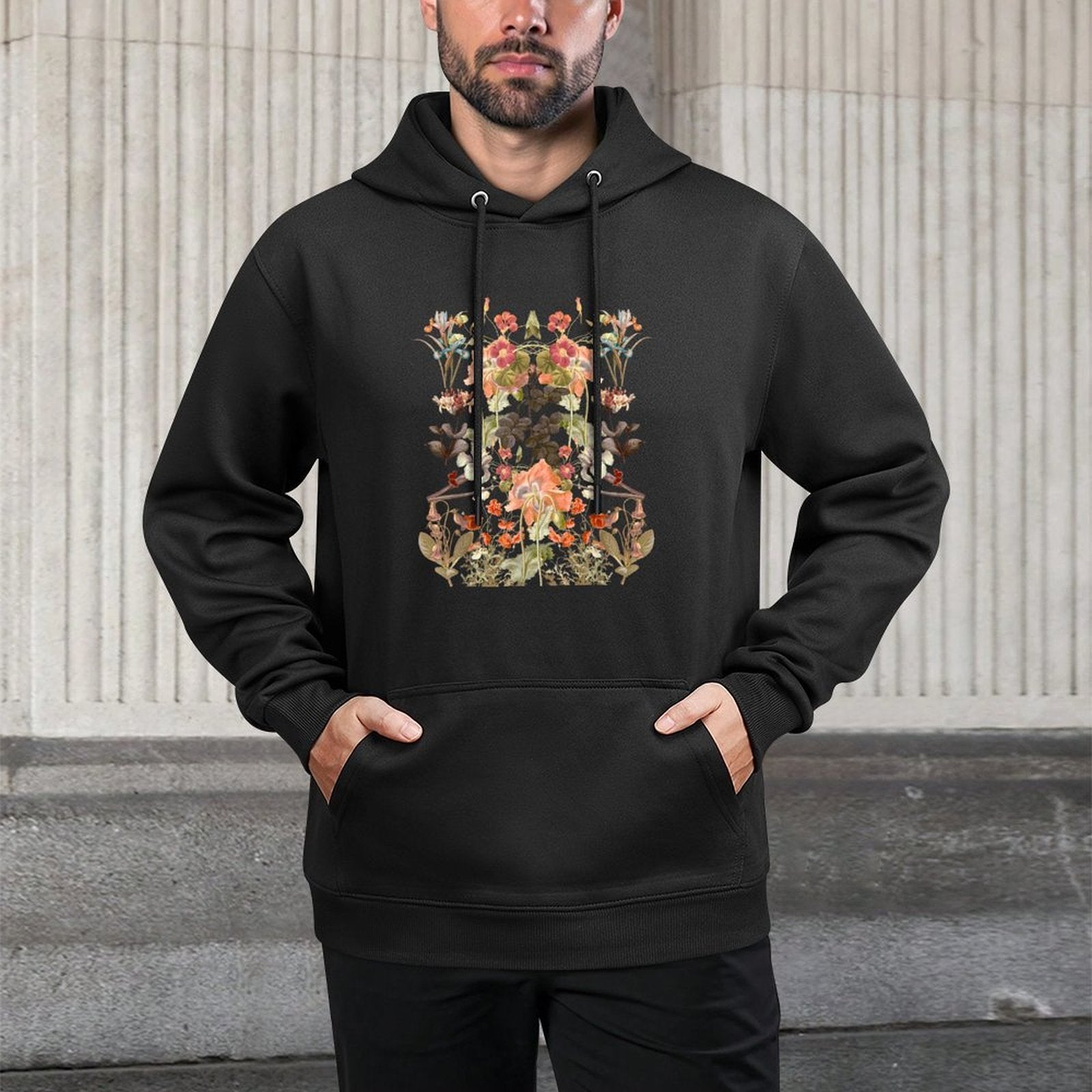 Vintage Inspired Flower Botanical Chart Plant Lover Adjustable Hood Hoodie